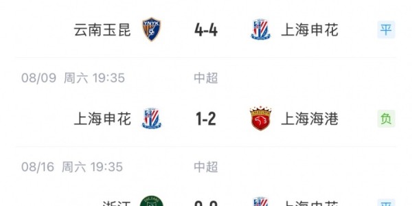 kaiyun-送出巨大优势！申花3轮前6分领跑中超，近3轮仅2分被海港反超1分